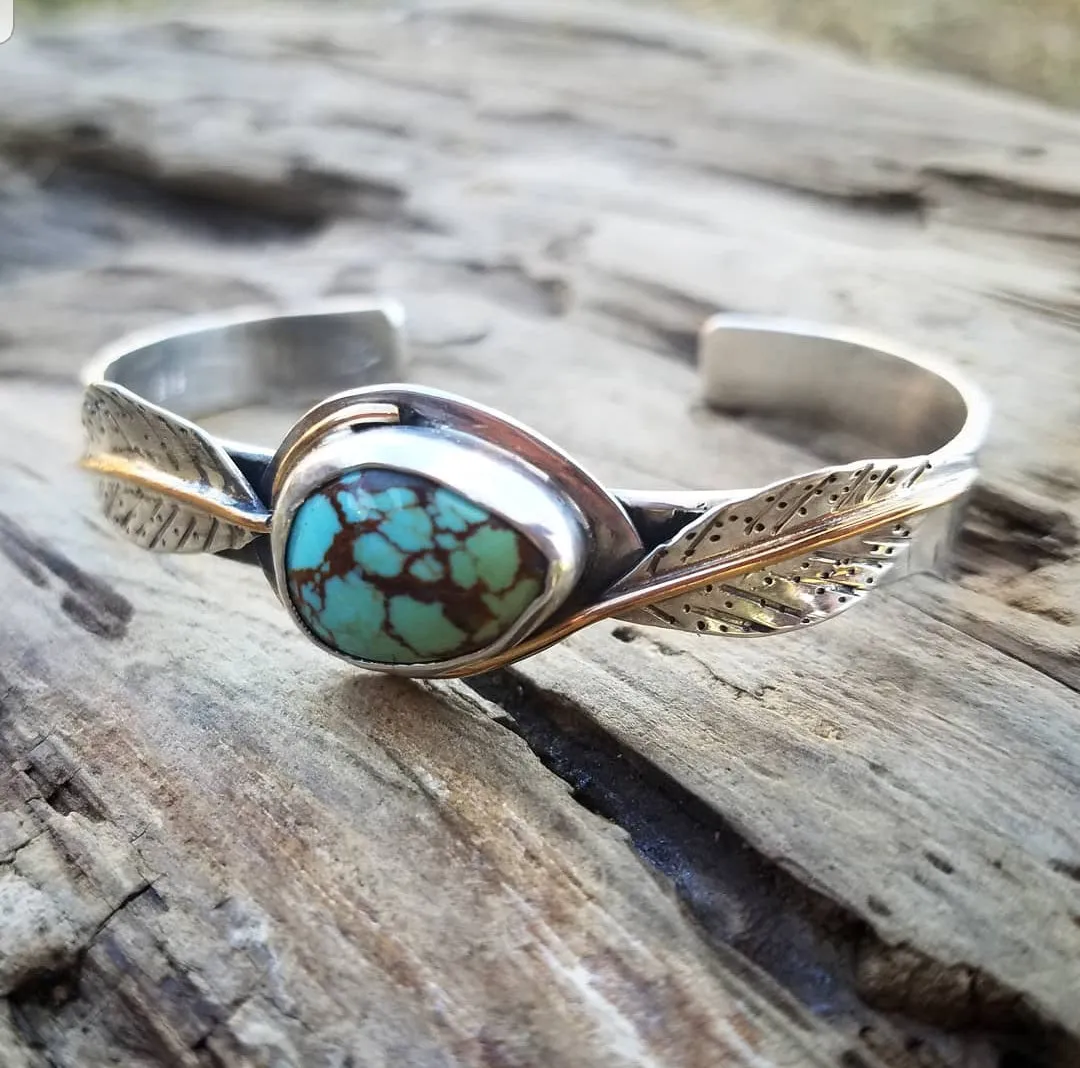 Royston Turquoise Leaf Cuff