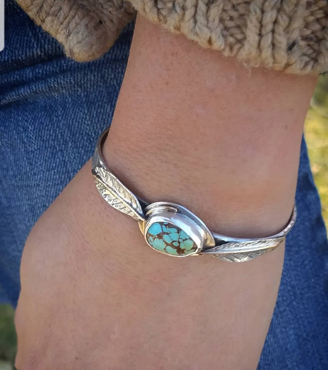 Royston Turquoise Leaf Cuff