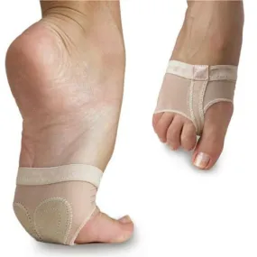 Sansha Light Tan Foot Thong In Mesh