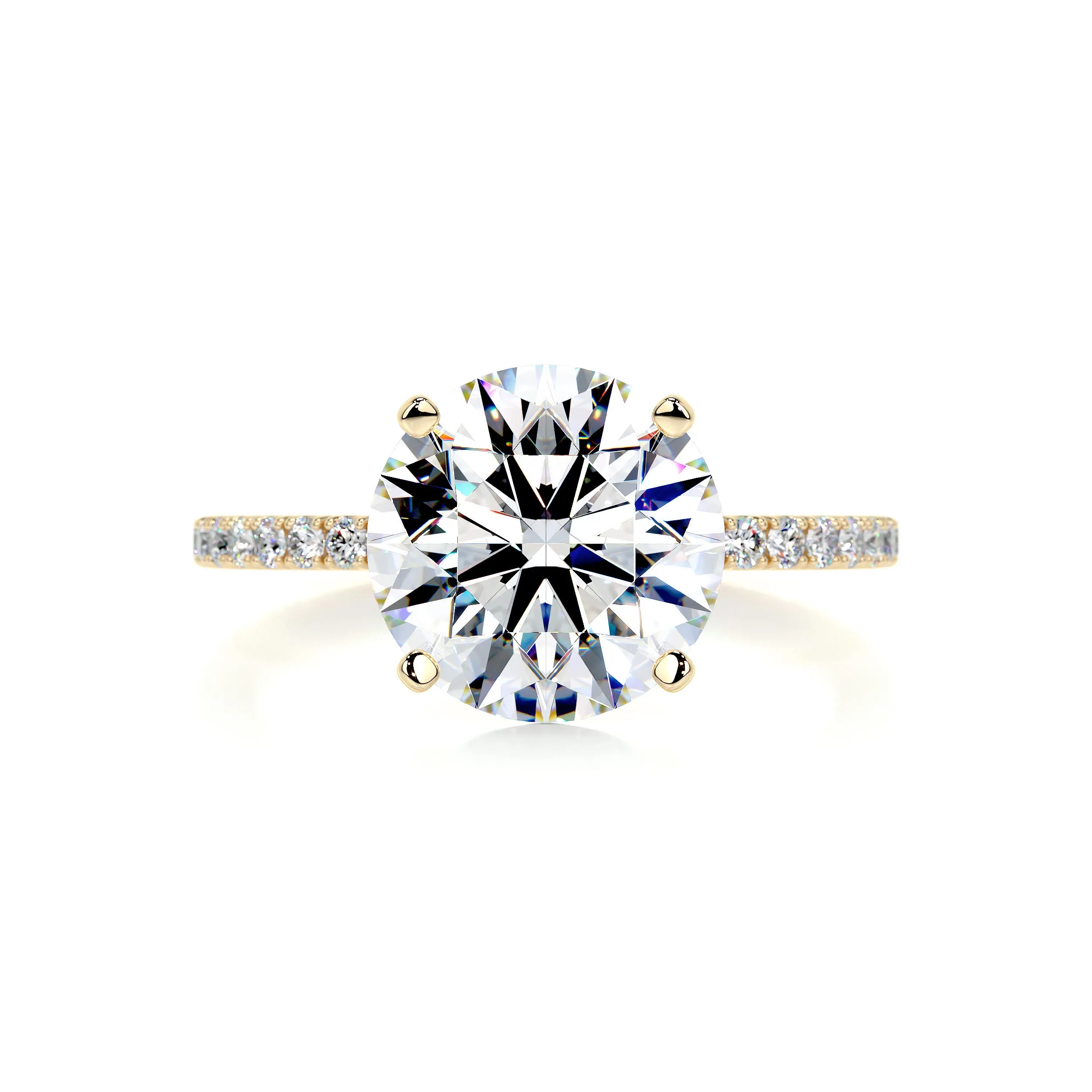 Stephanie Moissanite & Diamonds Ring -18K Yellow Gold