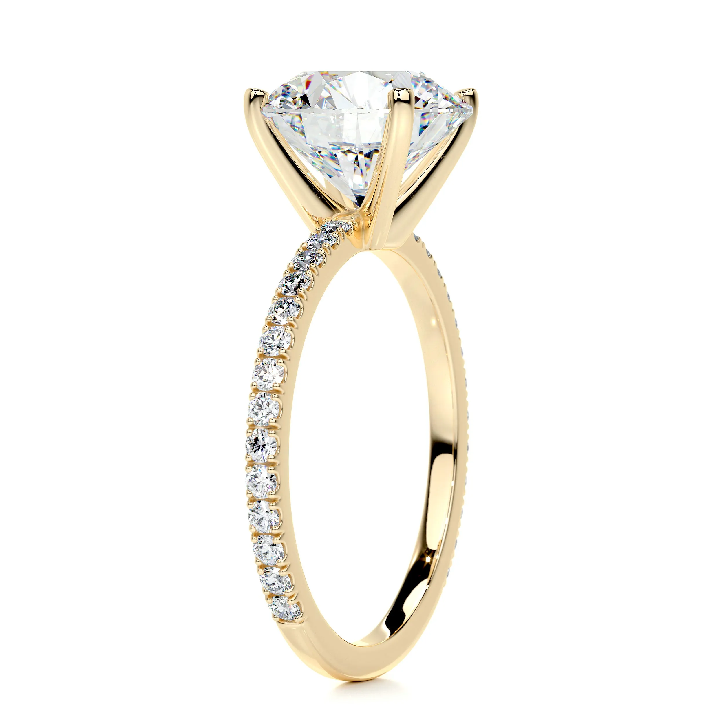 Stephanie Moissanite & Diamonds Ring -18K Yellow Gold