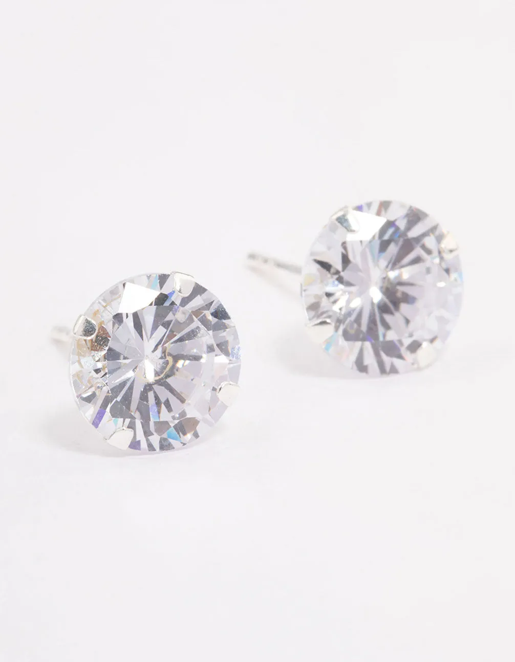 Sterling Silver Cubic Zirconia Triple Stud Earrings