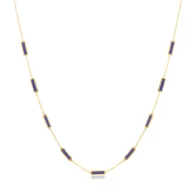 Stone Block Necklace - Lapis