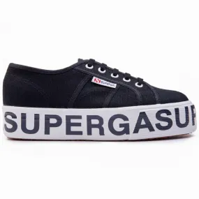 Superga women's sneakers shoe with wedge COTW OUTSOLE LETTERING 2790 S00FJ80-999 black