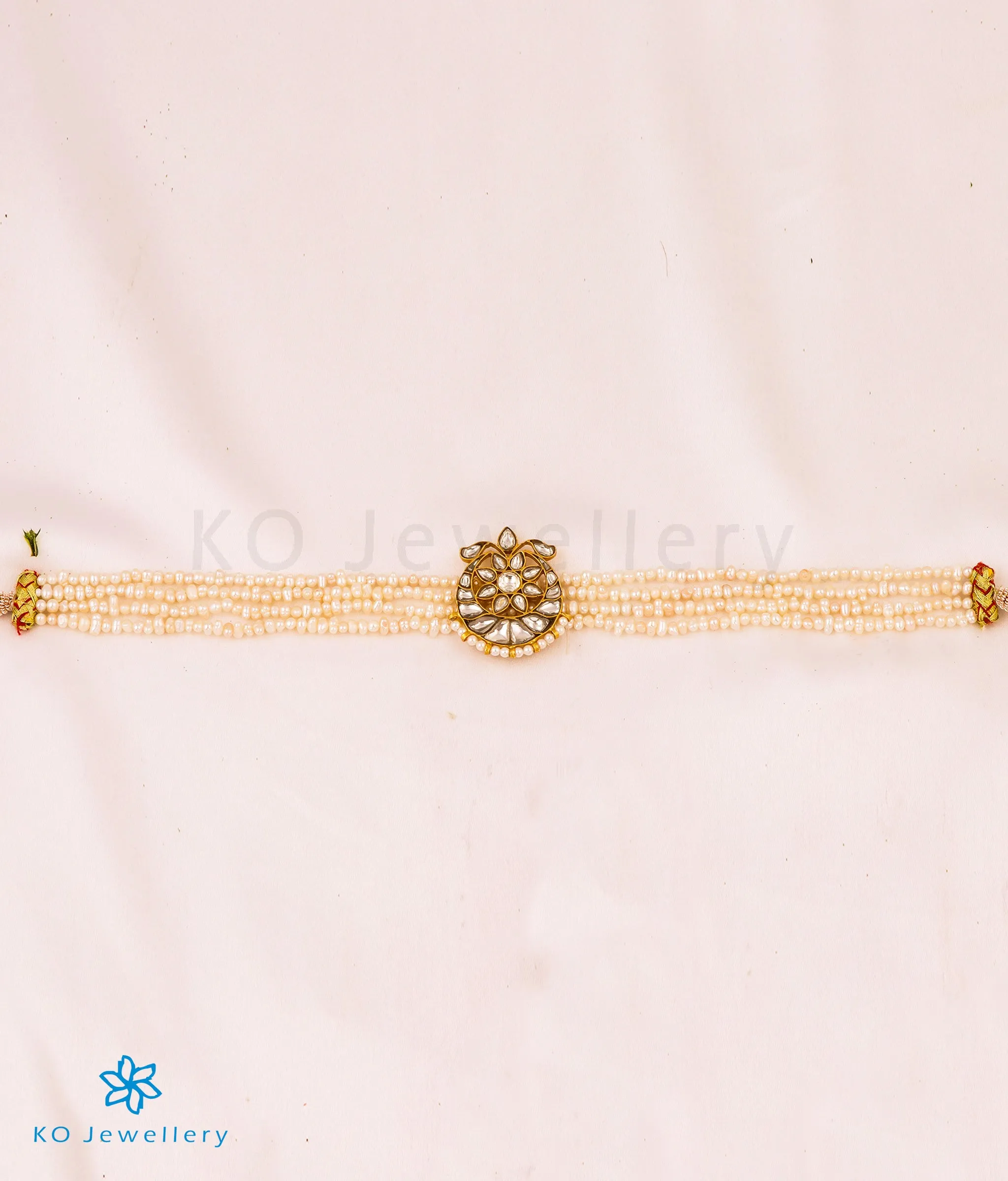 The Ruhaniyat Silver Jadau Pearl  Necklace Set