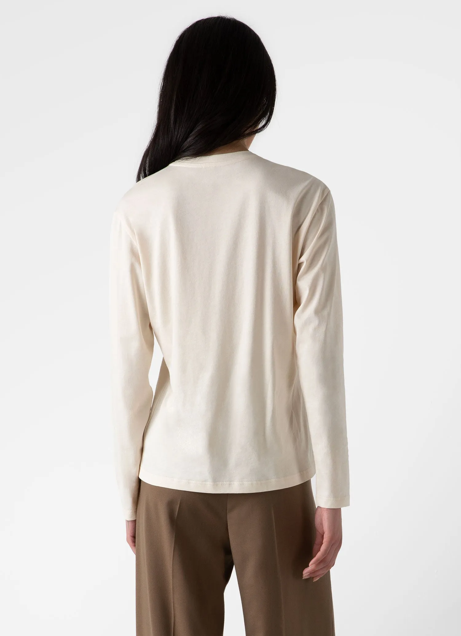 Women's Long Sleeve Boy Fit T-shirt in Undyed