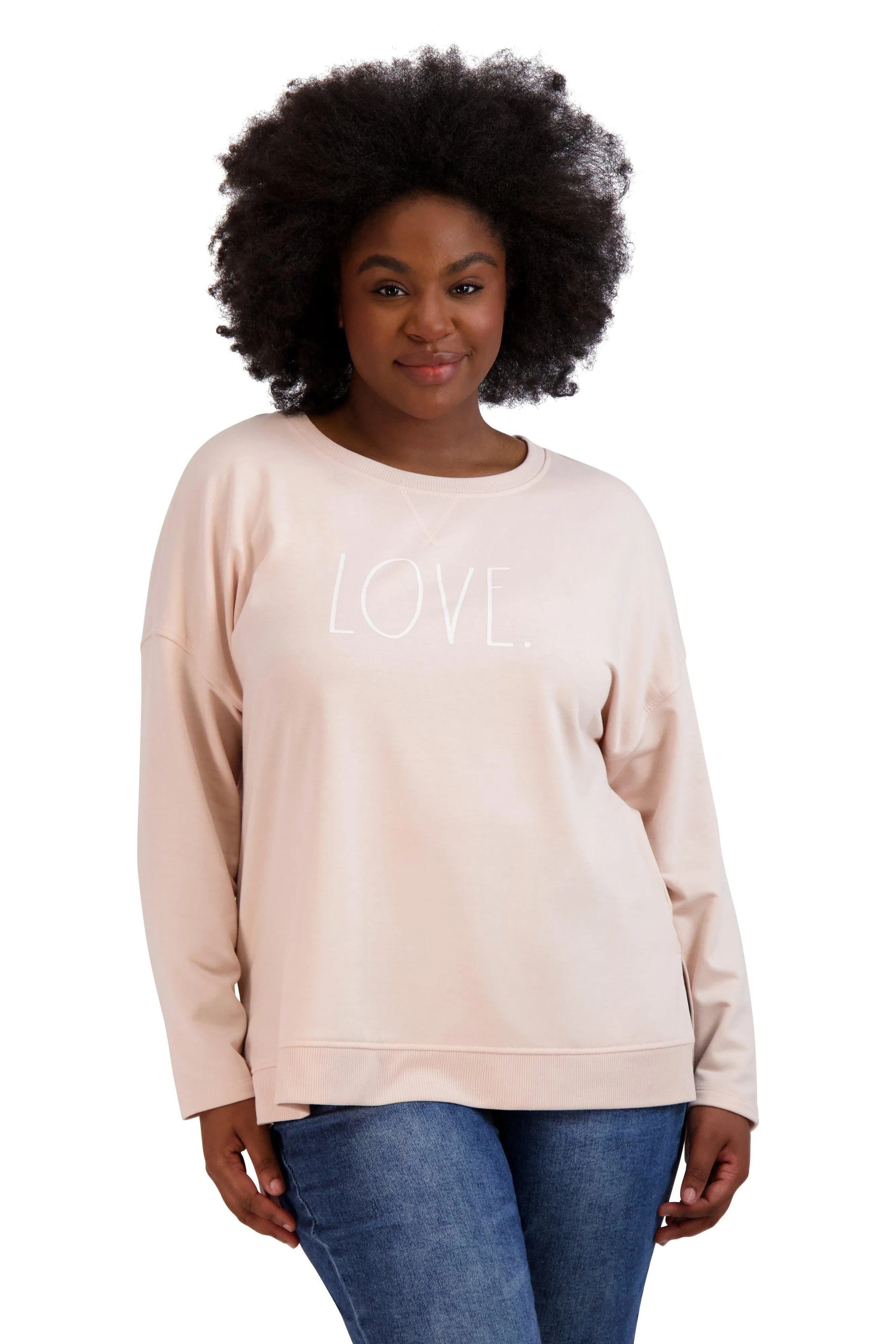 Women's Plus Size "LOVE" HiLo Pullover Sweatshirt