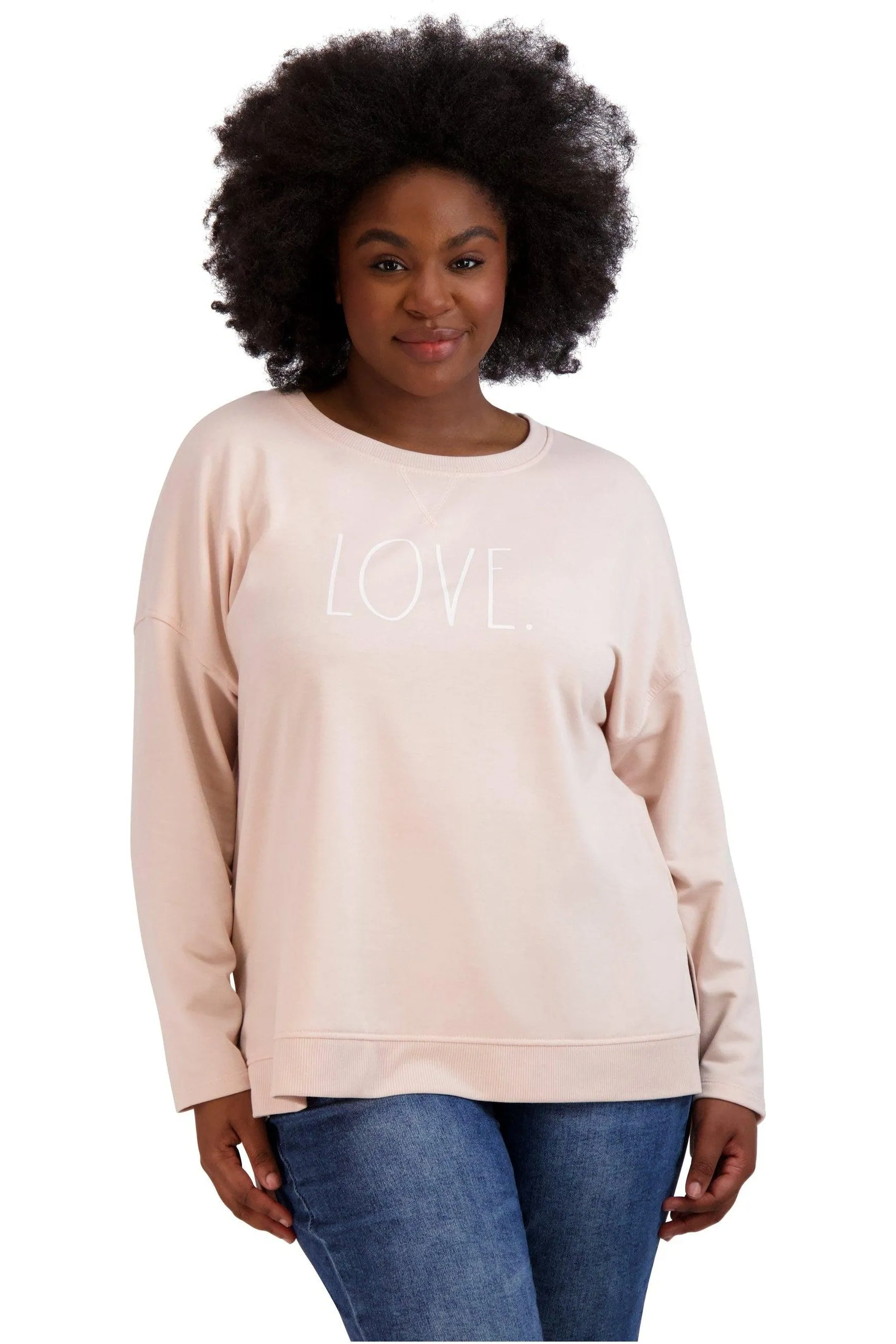 Women's Plus Size "LOVE" HiLo Pullover Sweatshirt