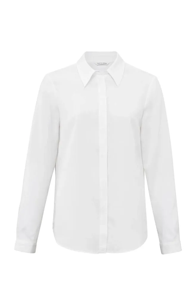 YAYA Basic Soft Polin Pure White Blouse