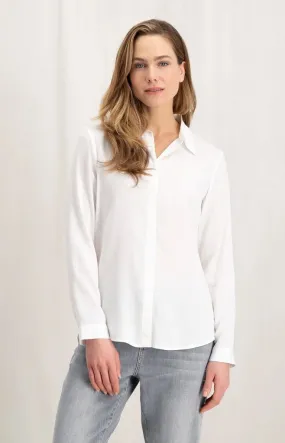 YAYA Basic Soft Polin Pure White Blouse